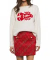 Urban Daizy Embroidered Nautical Statement Sweater In Ivory In Neutral