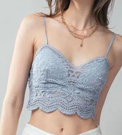 Urban Daizy Eyelash Lace Cami Bralette In Light Blue