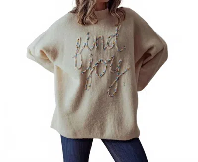 Urban Daizy Find Joy Oversized Knit Sweater In Cream In Neutral
