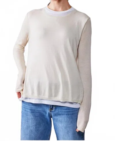 Urban Daizy Layered Pullover Sweater In Oatmeal