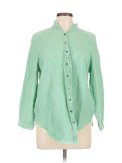 Pre-owned Urban Daizy Long Sleeve Button Down Shirt In Green