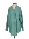Urban Daizy Long Sleeve Button Down Shirt In Green