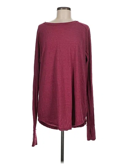 Pre-owned Urban Daizy Long Sleeve T-shirt In Burgundy