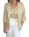 Urban Daizy Monochrome Sleeve Tab Blazer In Khaki In Green