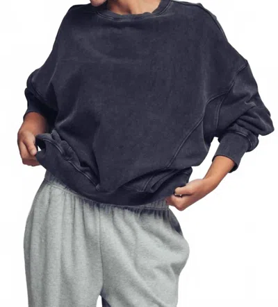 Urban Daizy Pigment Washed Relaxed Fit Sweatshirt In Black In Multi