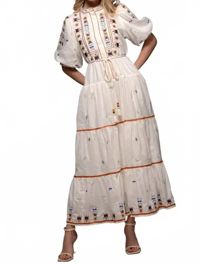 Urban Daizy Prairie Dream Tiered Midi Dress In White