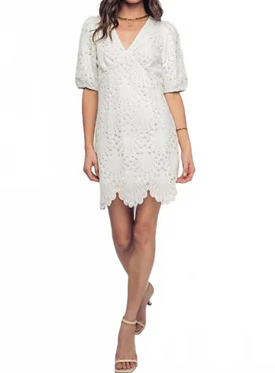 Urban Daizy Scalloped Lace Mini Dress In White