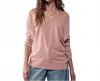 Urban Daizy The Soft Sloane Tunic Sweater In Blush In Gold
