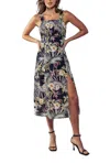 Urban Daizy Tropical Dreams Dress In Navy In Blue
