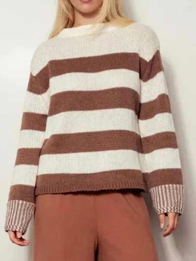 Urban Daizy Women's Abbie Striped Sweater In Brown In Multi