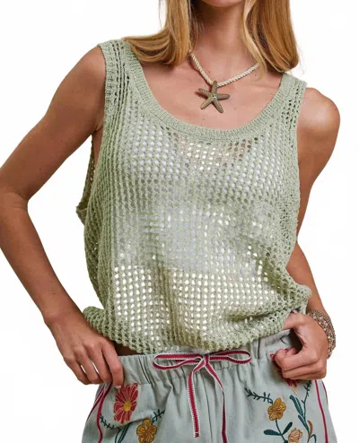 Urban Daizy Women's Coastal Crochet Tank Top In Green