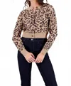 Urban Daizy Women's Leopard Knit Cardigan In Khaki/brown In Multi