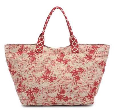 Urban Expression Women's Marbella Print Tote Bag In Red In Pink