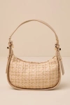 URBAN EXPRESSIONS DISTINCTLY POISED BEIGE TWEED LUREX SHOULDER BAG