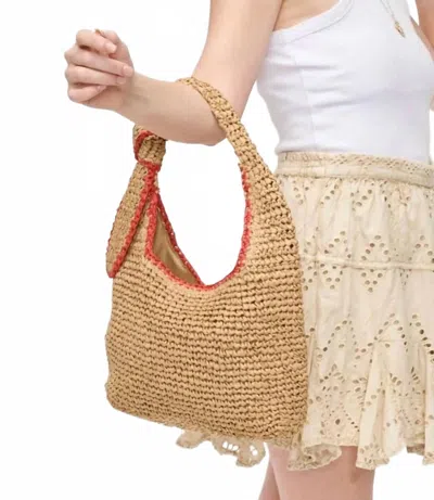 Urban Expressions Ella Crossbody Woven Summer Handbag In Beige In Sand