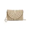 Urban Expressions Golden Hour Ruffle Clutch In Ivory Natural Gold In Neutral