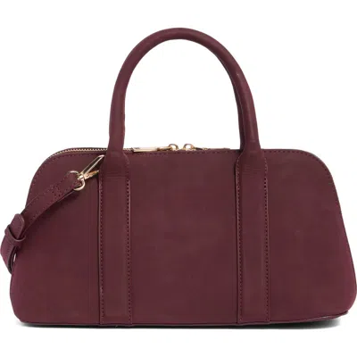 Urban Expressions Handbags Barrel Faux Suede Shoulder Bag In Burgundy