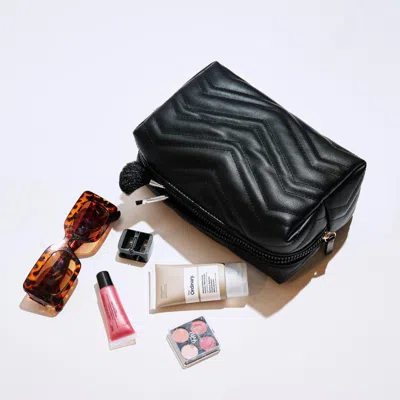 Urban Expressions Handbags Chic Stitch Cosmetic & Travel Organizer Pouch In Black