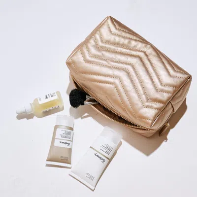 Urban Expressions Handbags Chic Stitch Cosmetic & Travel Organizer Pouch In Gold