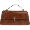 Urban Expressions Handbags Croc Embossed Crossbody Bag In Brown