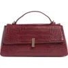 Urban Expressions Handbags Croc Embossed Crossbody Bag In Burgundy