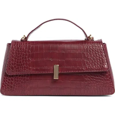 Urban Expressions Handbags Croc Embossed Crossbody Bag In Burgundy
