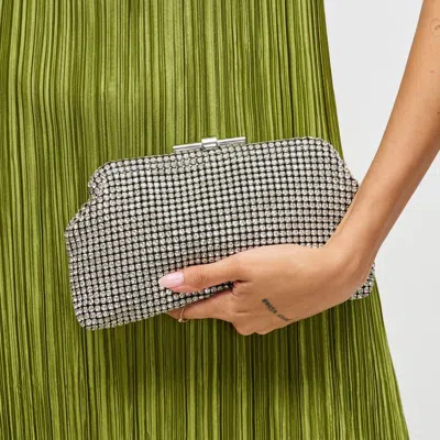 Urban Expressions Handbags Delfina Evening Bag In Silver
