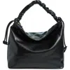 Urban Expressions Handbags Faux Leather Scrunch Handle Hobo Bag In Black