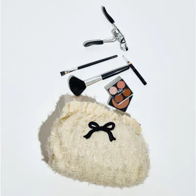 Urban Expressions Handbags Fluffette Cosmetic & Travel Organizer Pouch In White