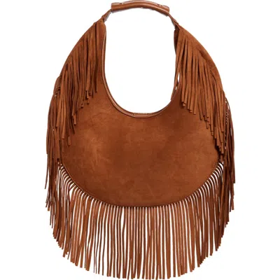 Urban Expressions Handbags Fringe Faux Suede Hobo Bag In Brown