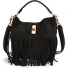 Urban Expressions Handbags Fringed Crossbody Bag In Black