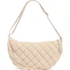 Urban Expressions Handbags Half Moon Quilted Shoulder Bag In White