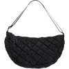 Urban Expressions Handbags Half Moon Quilted Shoulder Bag In Black