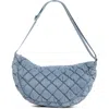 Urban Expressions Handbags Half Moon Quilted Shoulder Bag In Blue