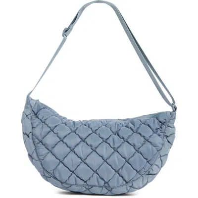 Urban Expressions Handbags Half Moon Quilted Shoulder Bag In Blue