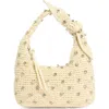 Urban Expressions Handbags Jessa Crystal Embellished Raffia Shoulder Bag In White