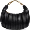 Urban Expressions Handbags Pleated Chain Shoulder Bag In Black