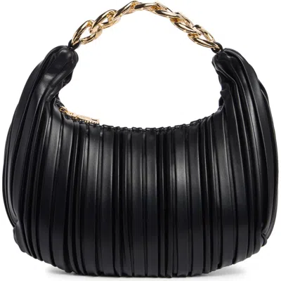 Urban Expressions Handbags Pleated Chain Shoulder Bag In Black