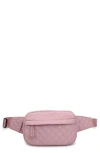 Urban Expressions Handbags Quilted Nylon Belt Bag In Rose