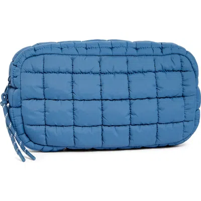 Urban Expressions Handbags Quilted Nylon Cosmetic Pouch In Blue