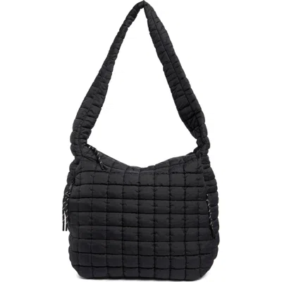 Urban Expressions Handbags Square Quilt Nylon Hobo Bag In Black