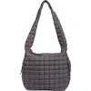 Urban Expressions Handbags Square Quilt Nylon Hobo Bag In Carbon
