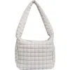 Urban Expressions Handbags Square Quilt Nylon Hobo Bag In Dove Grey