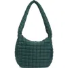 Urban Expressions Handbags Square Quilt Nylon Hobo Bag In Emerald