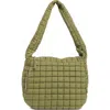 Urban Expressions Handbags Square Quilt Nylon Hobo Bag In Green