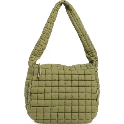 Urban Expressions Handbags Square Quilt Nylon Hobo Bag In Green