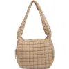 Urban Expressions Handbags Square Quilt Nylon Hobo Bag In Natural