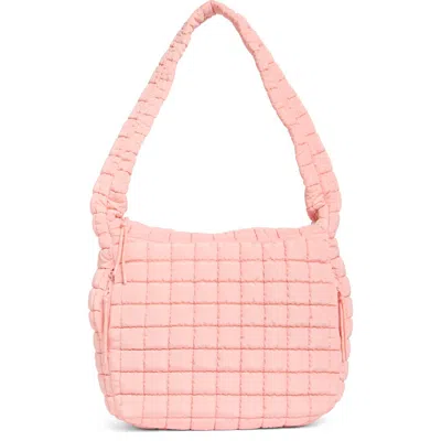Urban Expressions Handbags Square Quilt Nylon Hobo Bag In Pink