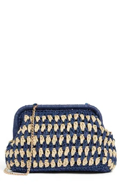Urban Expressions Handbags Straw Clutch In Blue