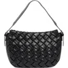 Urban Expressions Handbags Thread Quilted Shoulder Bag In Black